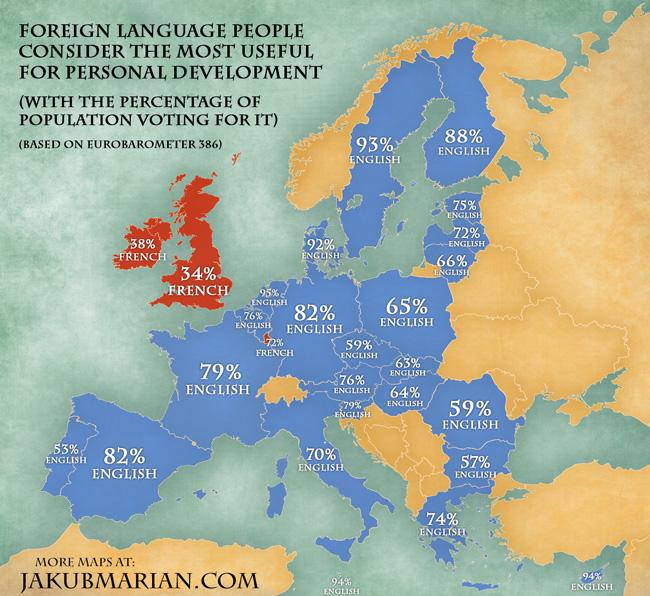 Languages Voted Most Useful in the EU by Country