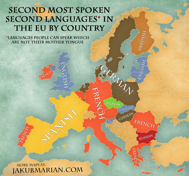 map of europe in german language