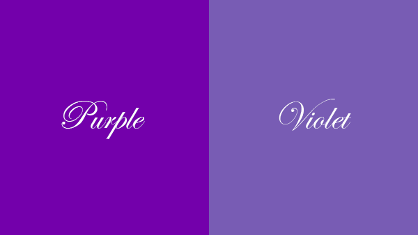 Difference between ‘violet’ and ‘purple’