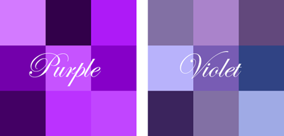 Difference between 'violet' and 'purple