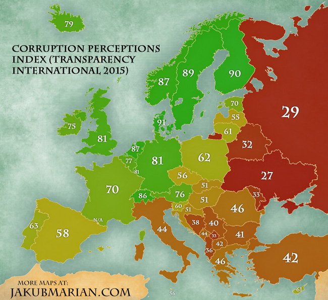 Corruption Perceptions Index Of European Countries   Corruption Perceptions Index Europe 