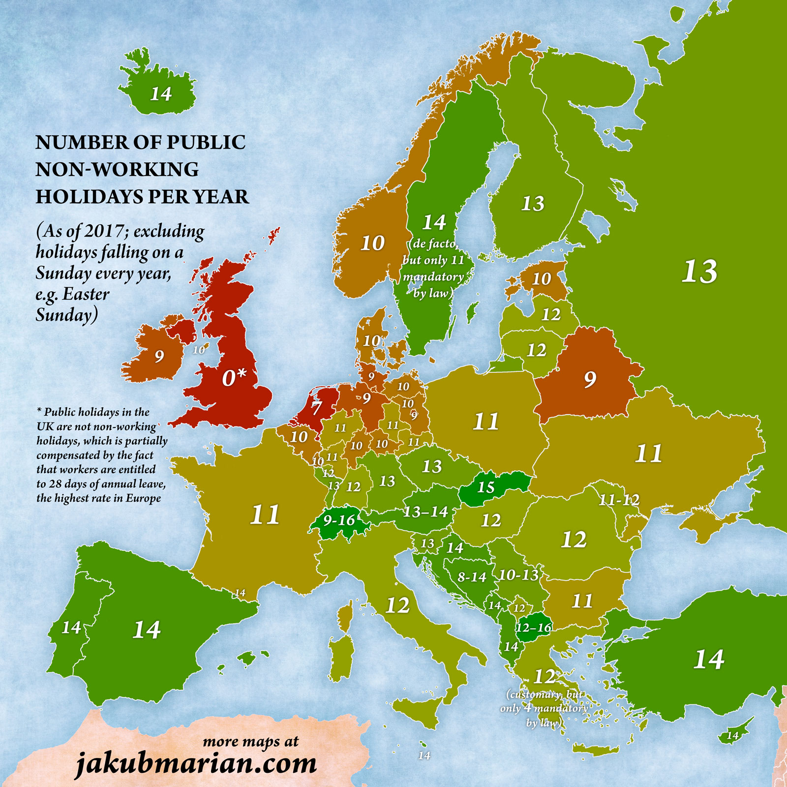 Public Holidays in Europe