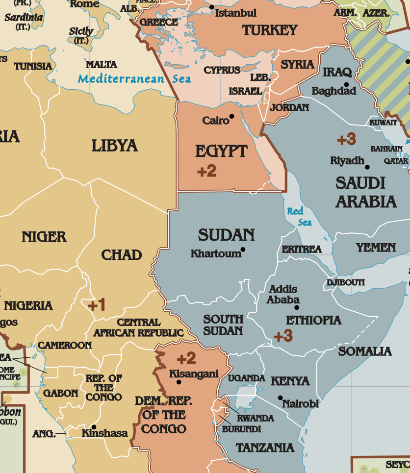 Africa time zones