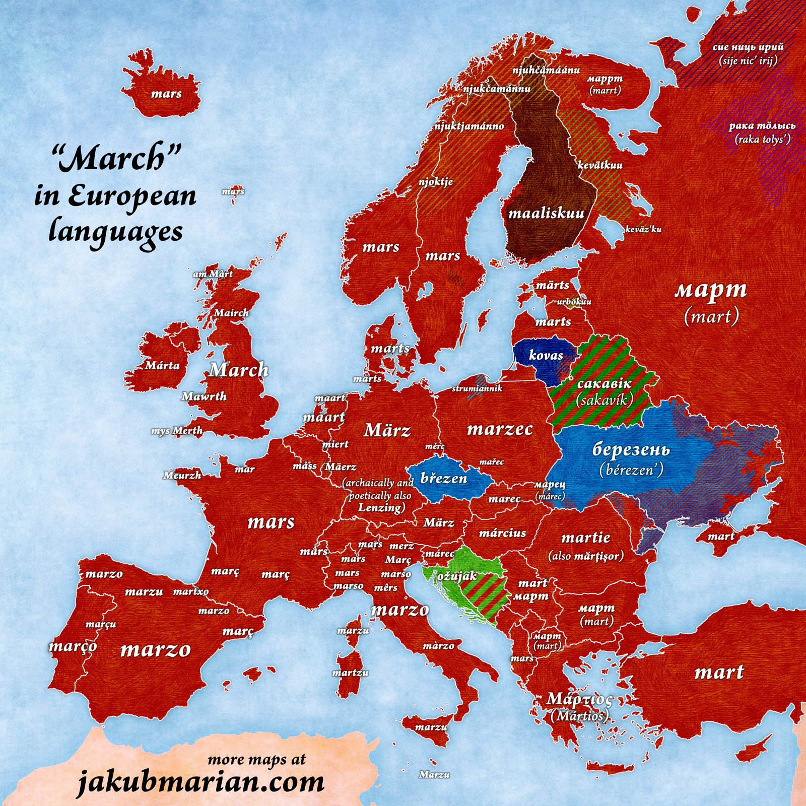 March in European languages