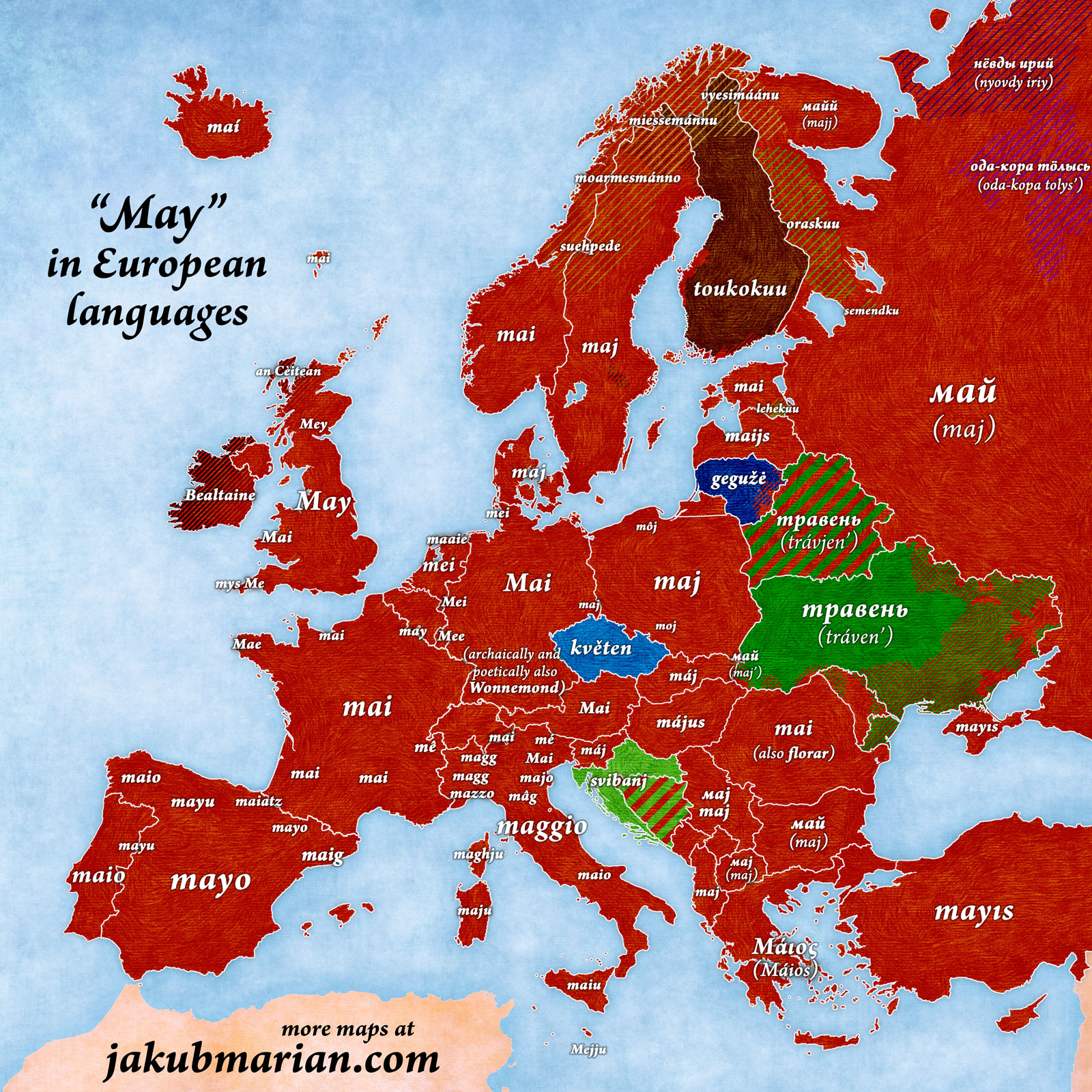 May in European languages