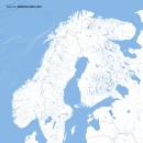 Water map Scandinavia