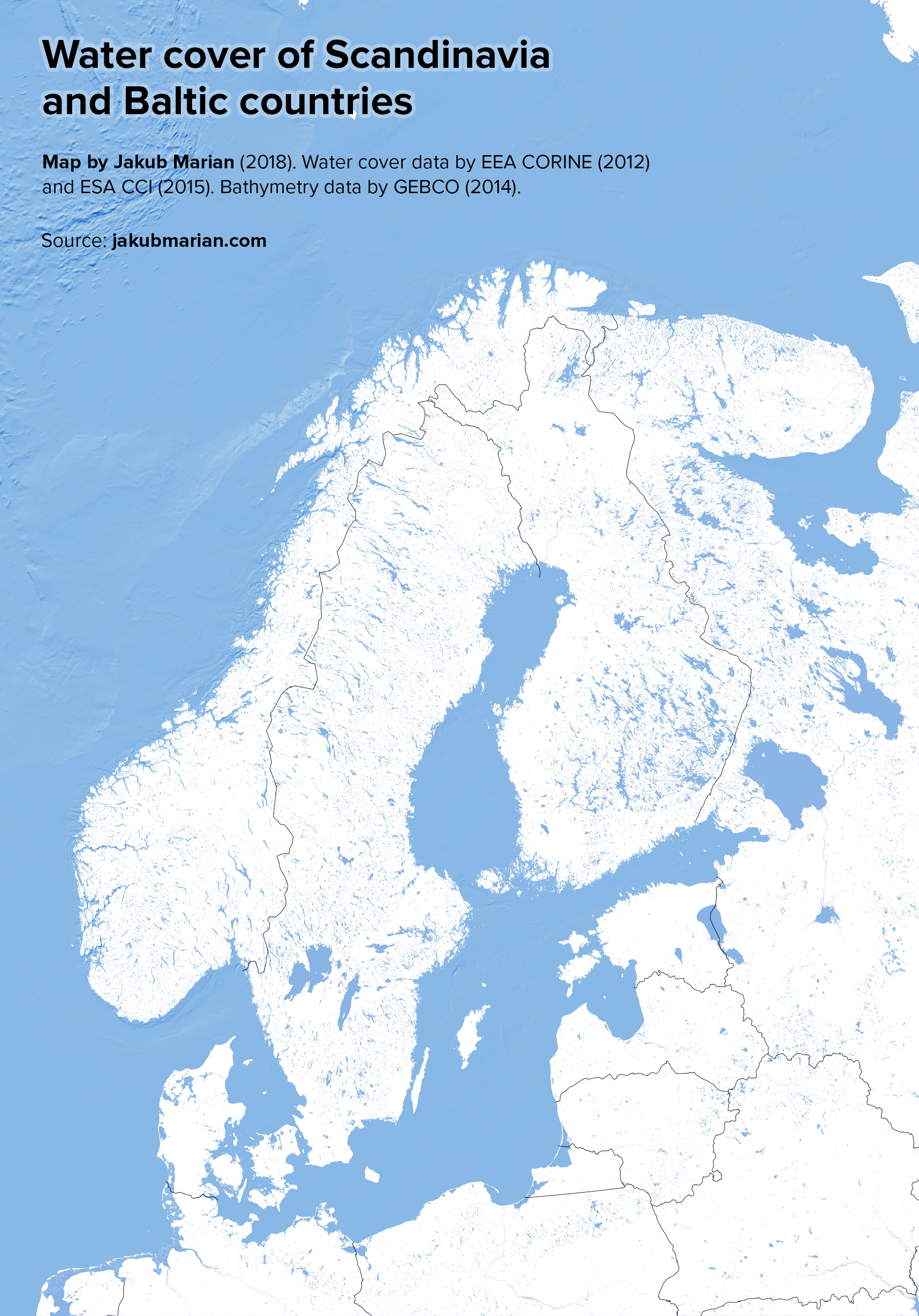 Water Bodies Of Scandinavia And Baltic States   Scandinavia Water Map 