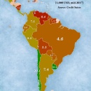 Wealth per adult in South and Central America