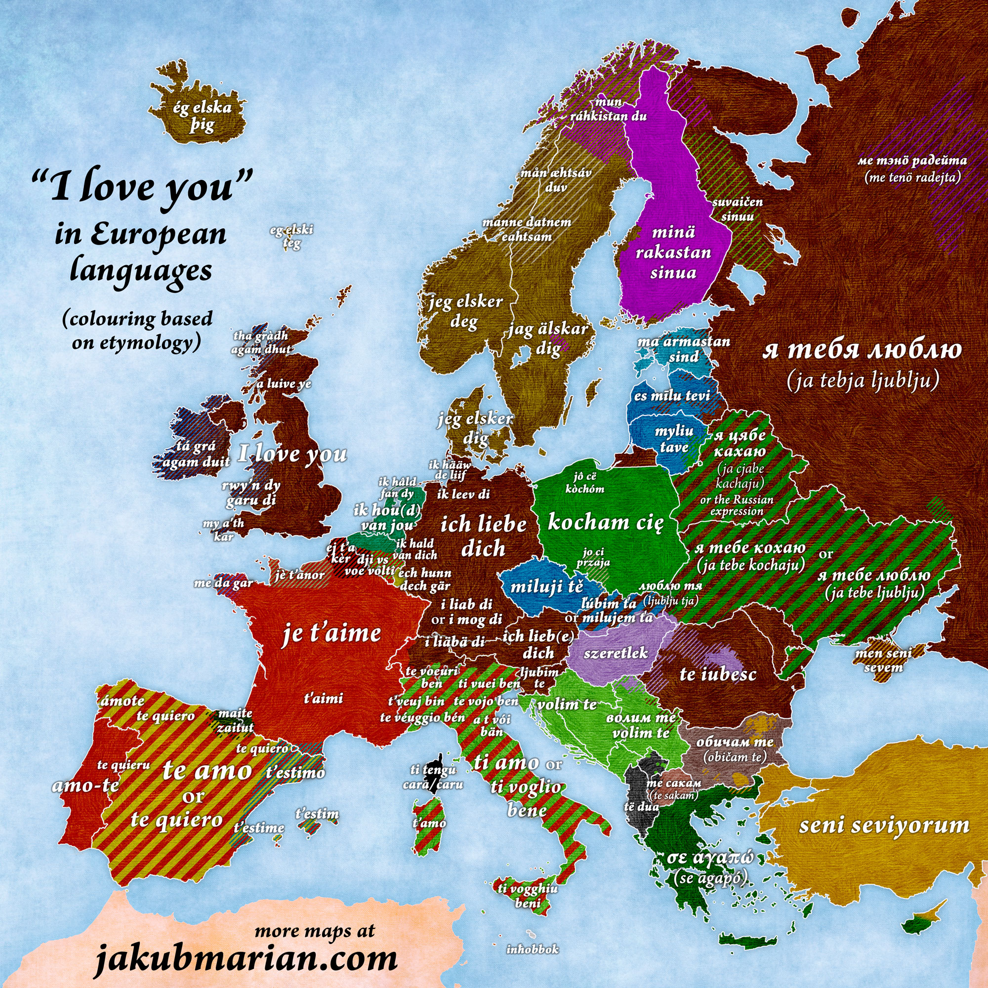 I love you in European languages