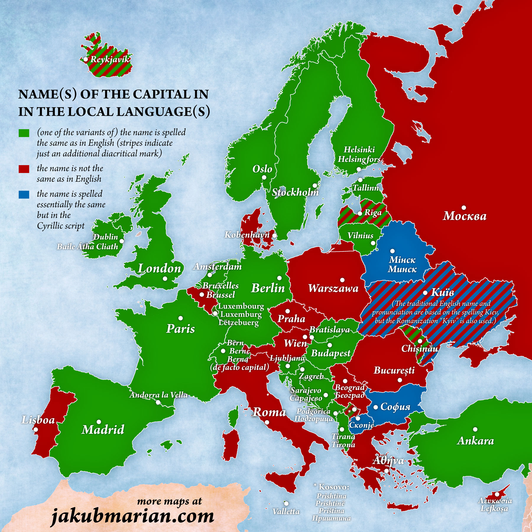 map of europe with capitals Names Of European Capitals In Local Languages map of europe with capitals