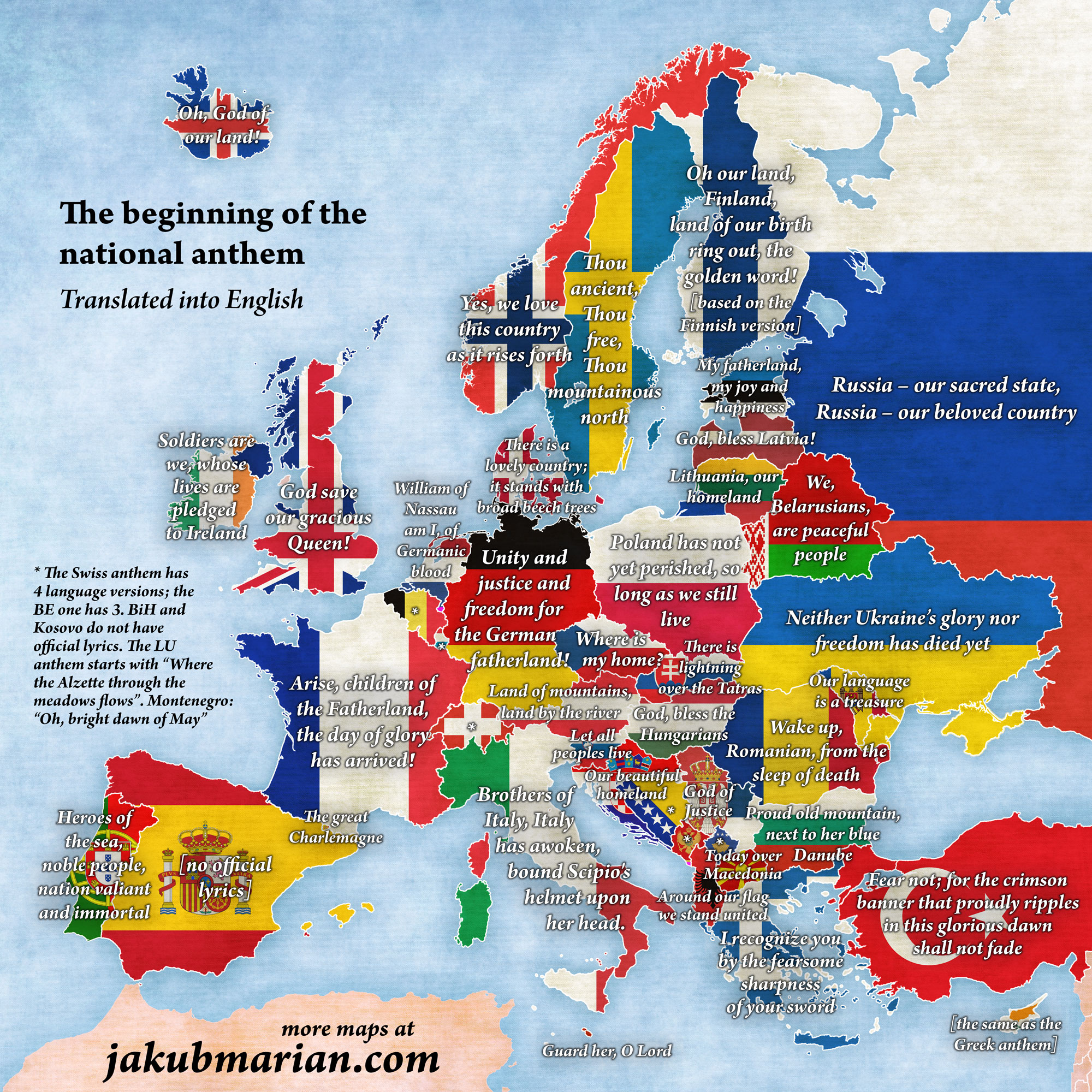 Anthems of European countries