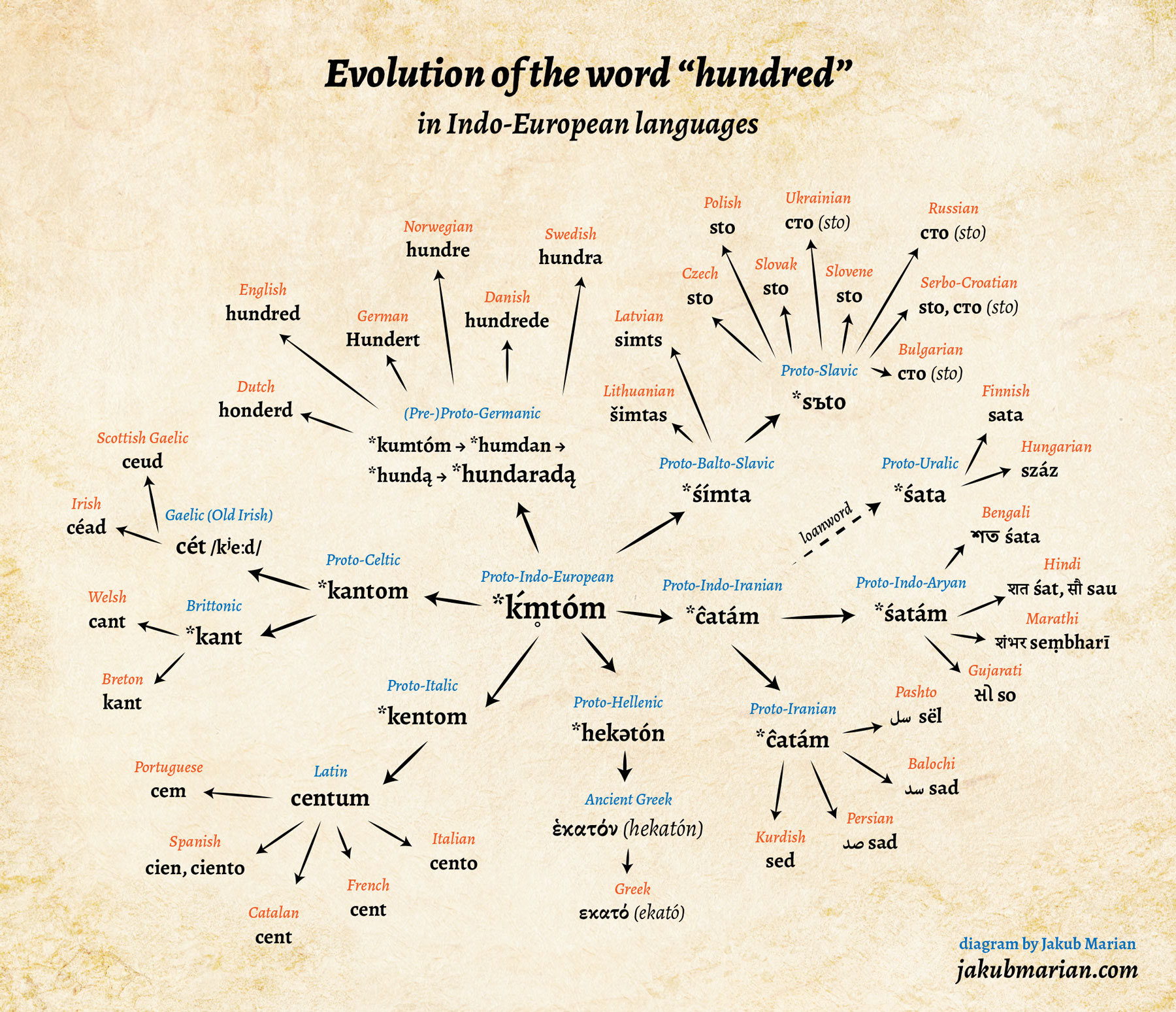 proto indo european language chart