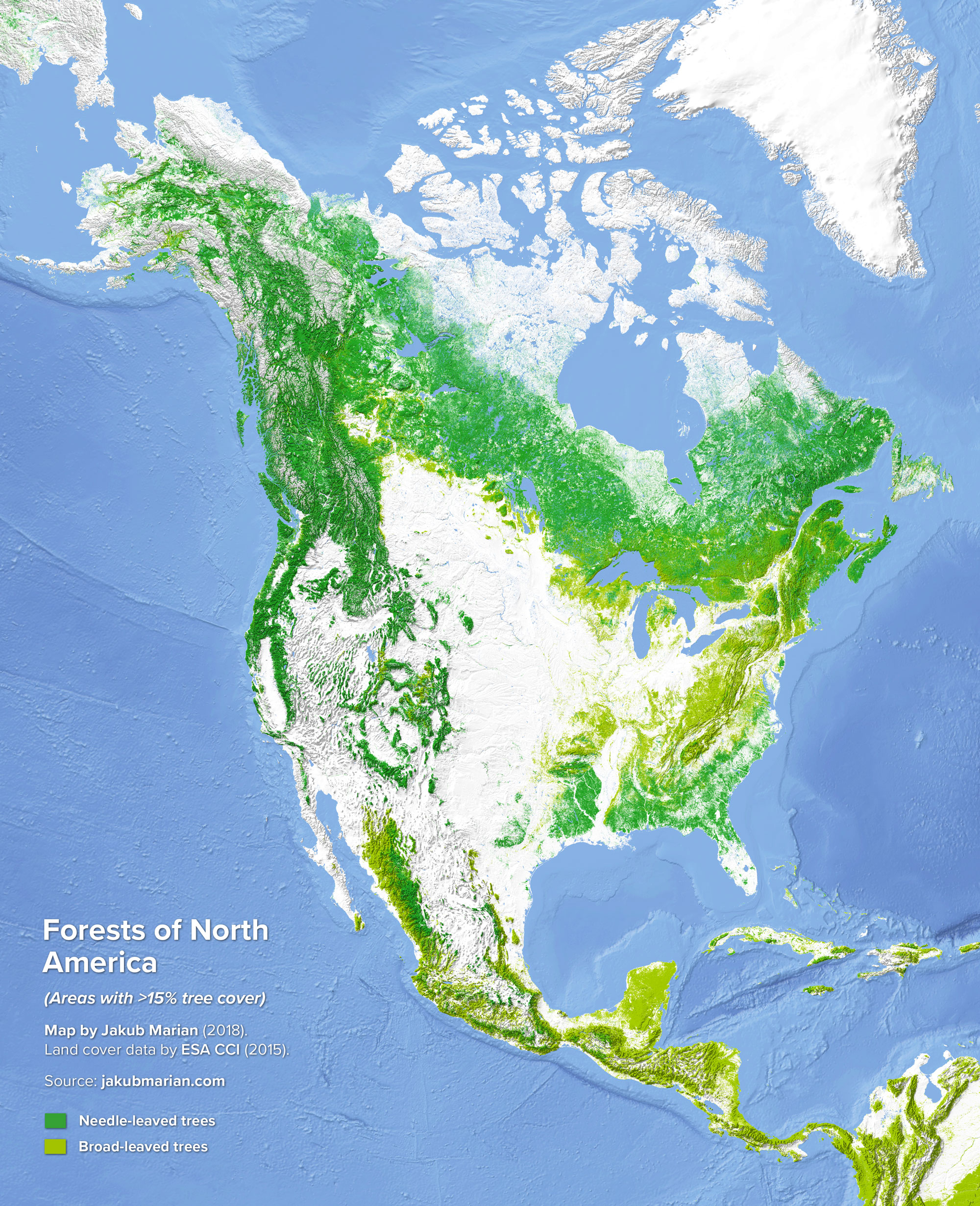 Forest types of North America