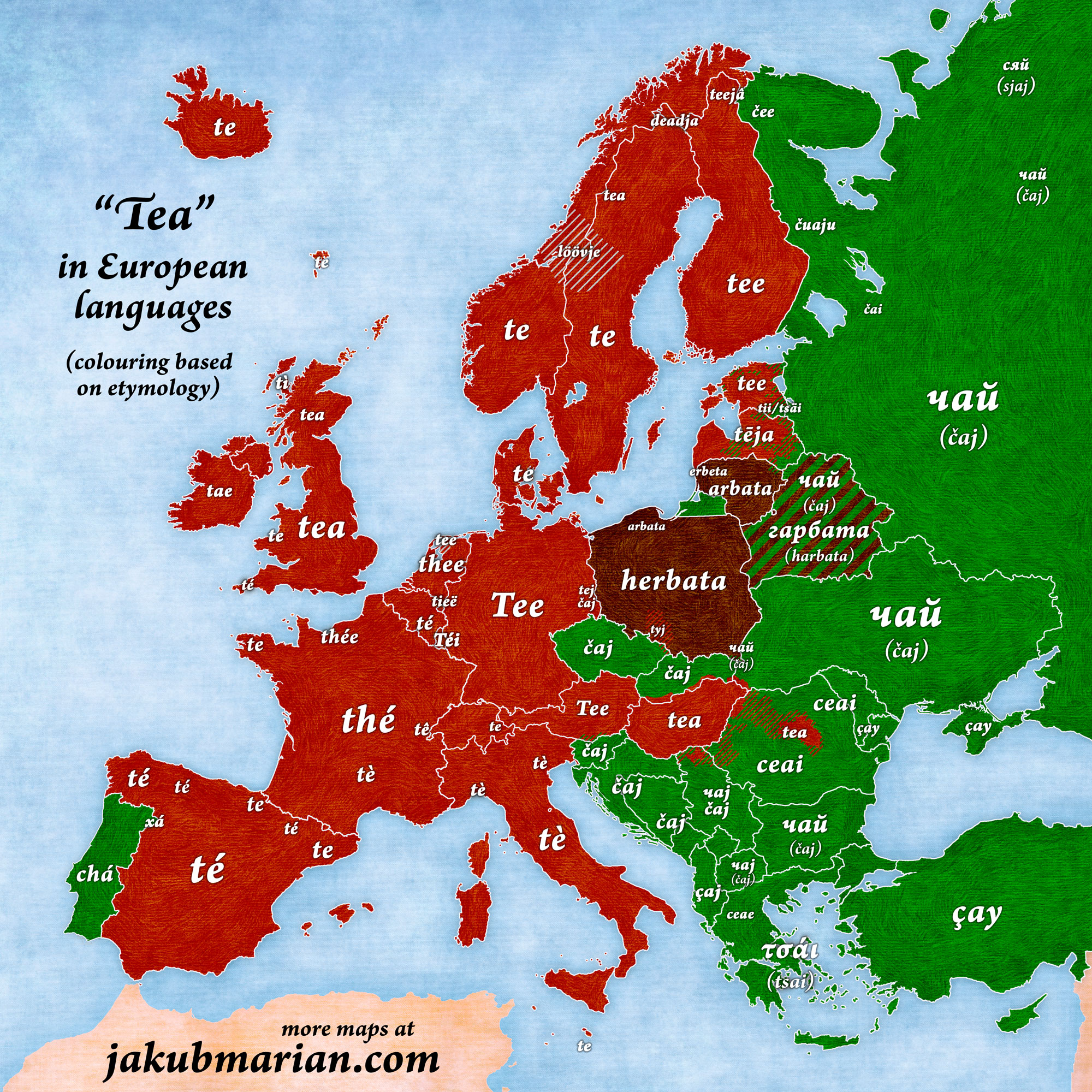 Tea in European languages