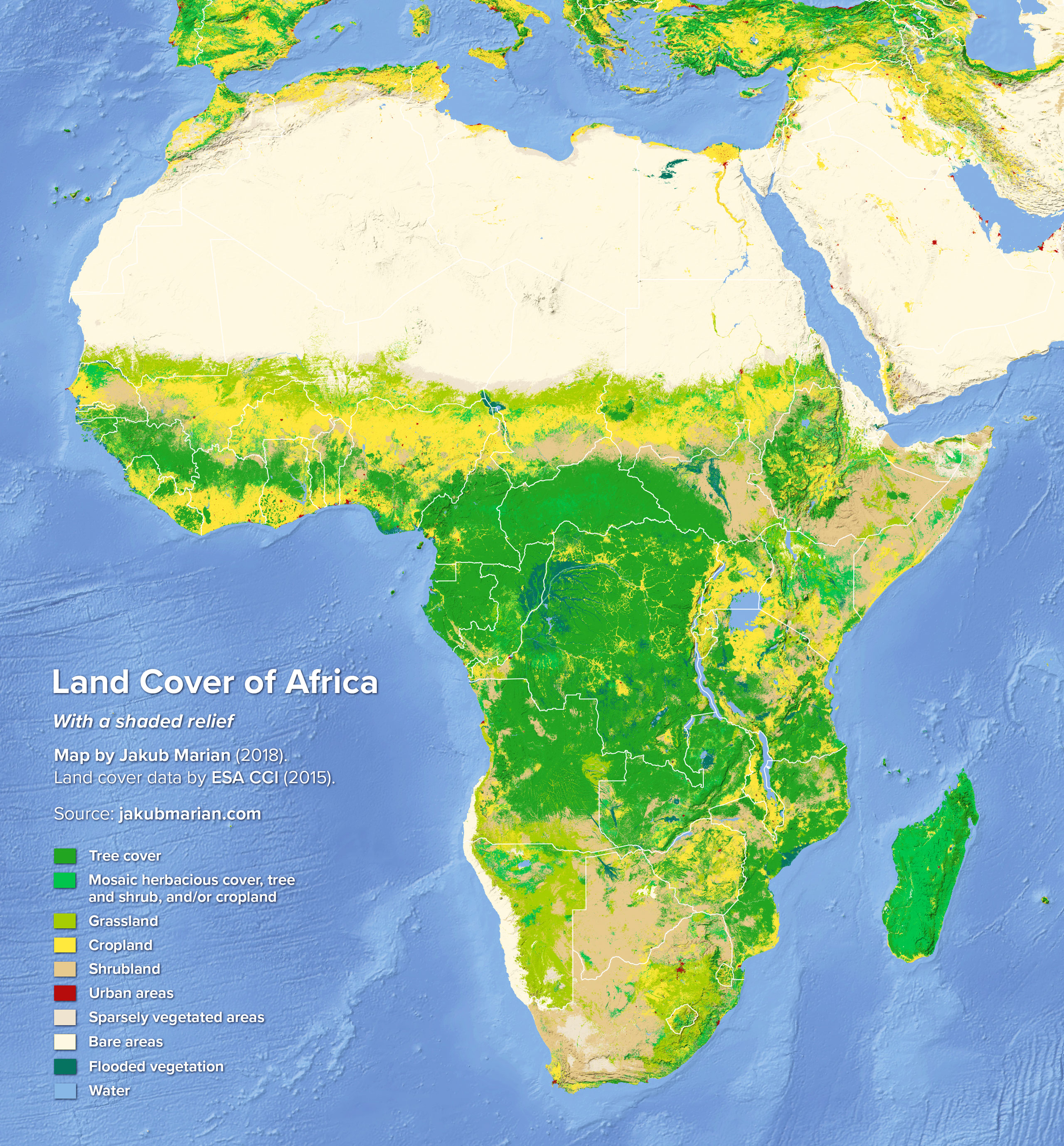 land map of africa Land Cover Of Africa land map of africa