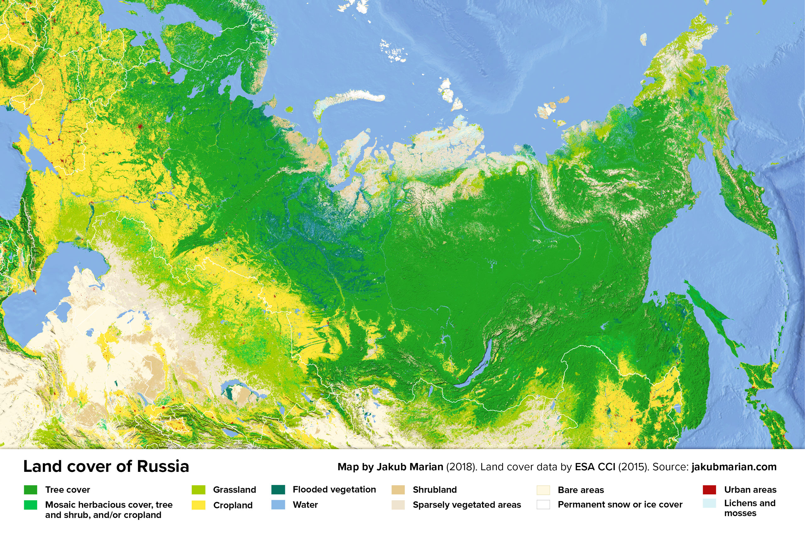 Land cover of Russia